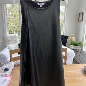 Leather high neck dress